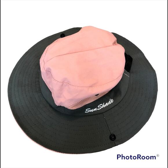 Sun Shade Bucket Fishing Mesh Vent Pink Black - Picture 1 of 7